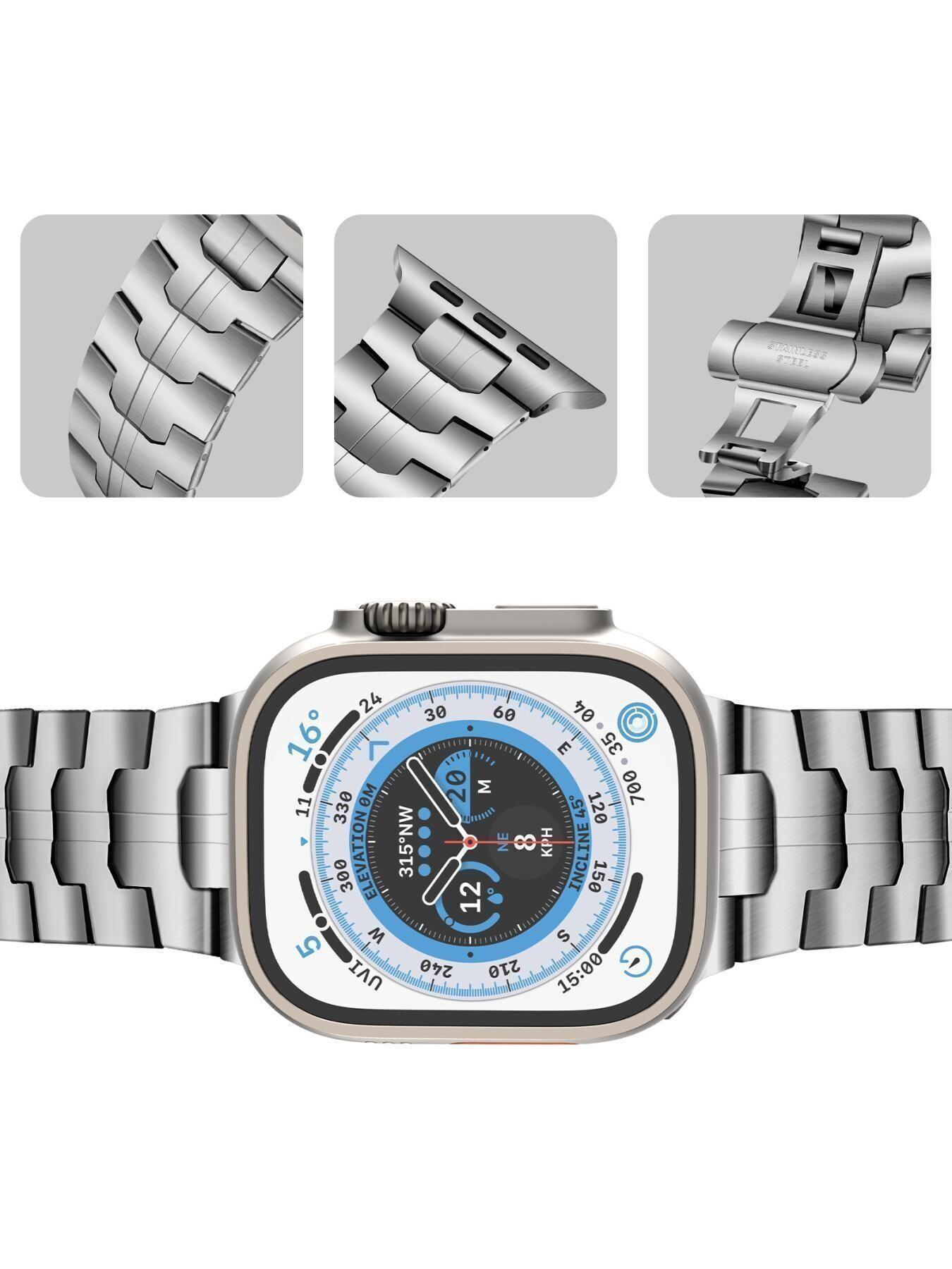 Iron Man Stainless Steel Butterfly Buckle Watch Strap for Apple Watch Series 1-11 and Ultra 2