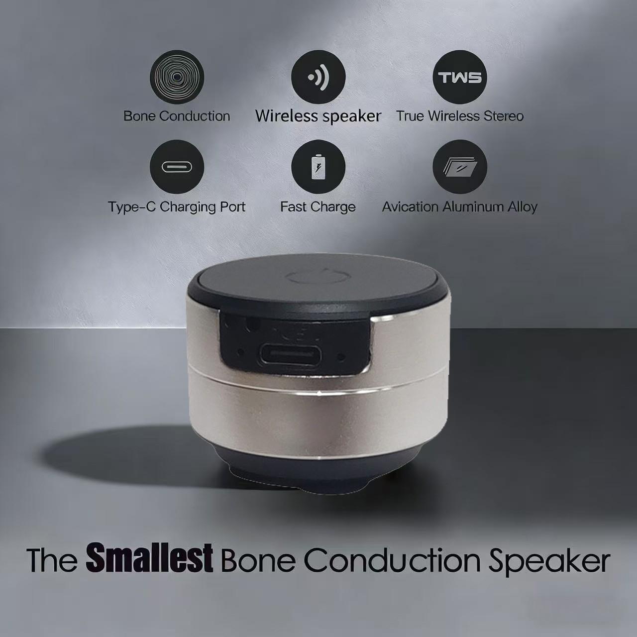 Mini Bone Conduction Speaker, Wireless Desktop Speaker with Suction Cup, TWS Small Speaker, Stereo Sound, Perfect Gift for Friends and Family