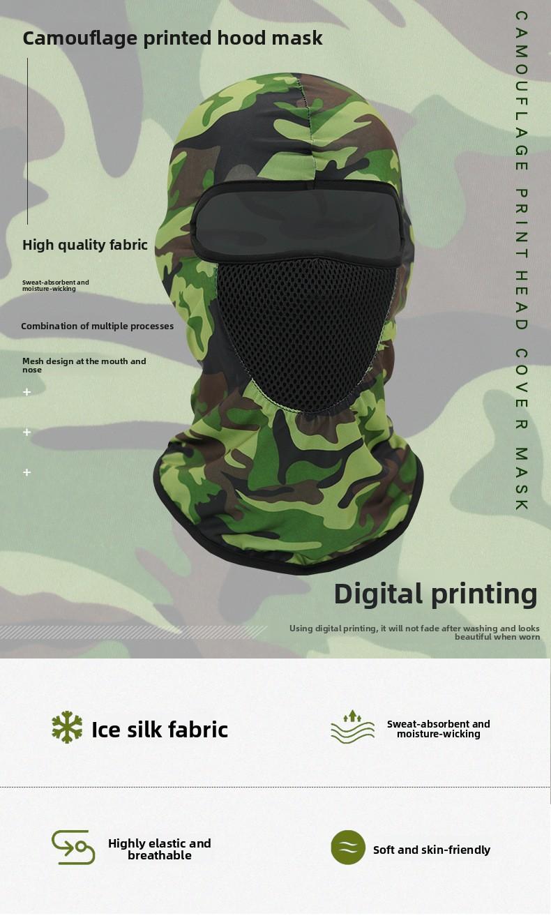 Ice silk printed hat, outdoor cycling hood, face mask, breathable liner, bicycle mask, hood hat