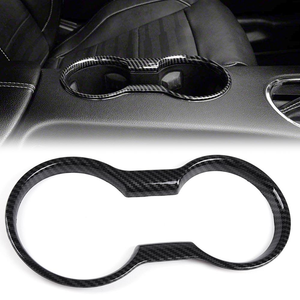 CROSSDESIGN CUP HOLDER COVER FIT FOR FORD MUSTANG 2015+ INTERIOR TRIM MOLDING-T