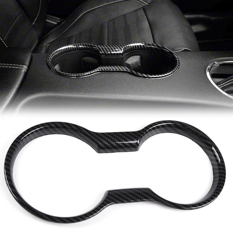 CROSSDESIGN CUP HOLDER COVER FIT FOR FORD MUSTANG 2015+ INTERIOR TRIM MOLDING-T