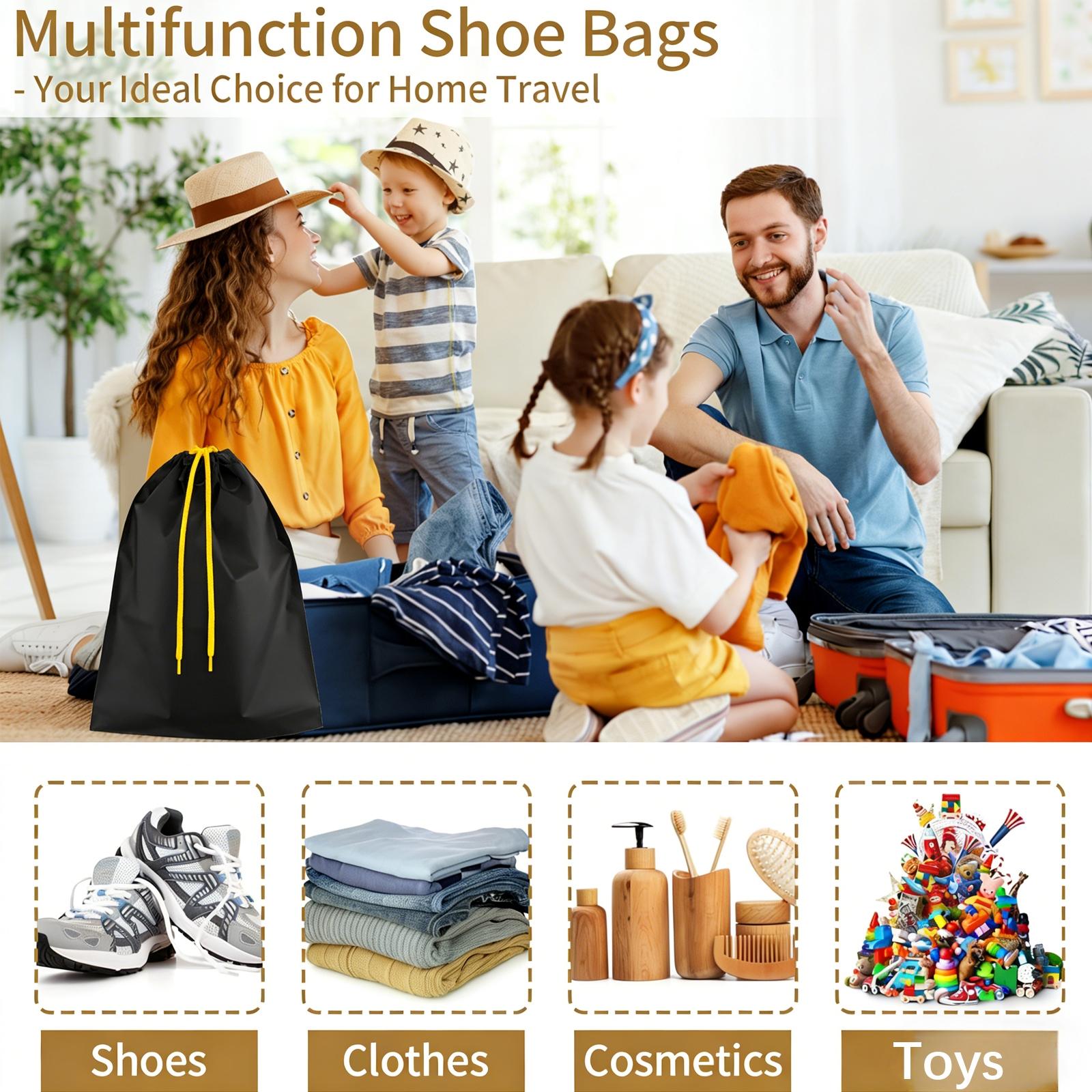 GETYEA-Waterproof Drawstring Bag-Versatile Storage and Packing Solution for Golf Shoes-Travel Essentials Unisex Design-Size 10 x 19 Inches Durable Waterproof Material-Black Sneaker Bag