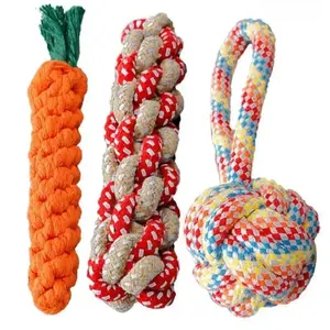 3 Pcs Pet Chew Toy Set, durable rope and chew sticks suitable for dogs and cats. Interactive dental cleaning toys for small, medium and large breeds, ideal for training and relieving pet boredom.