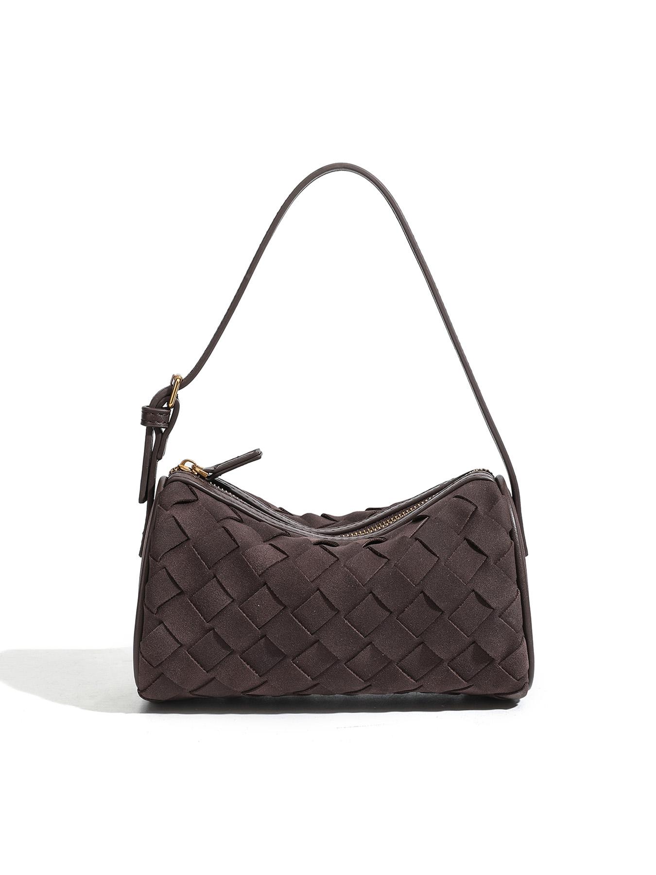 Lazy Person Underarm Bag, Patchwork Woven Small Square Bag, Versatile and Bright, Unique Luxury Underarm Shoulder Bag, Simple Crossbody Handbag