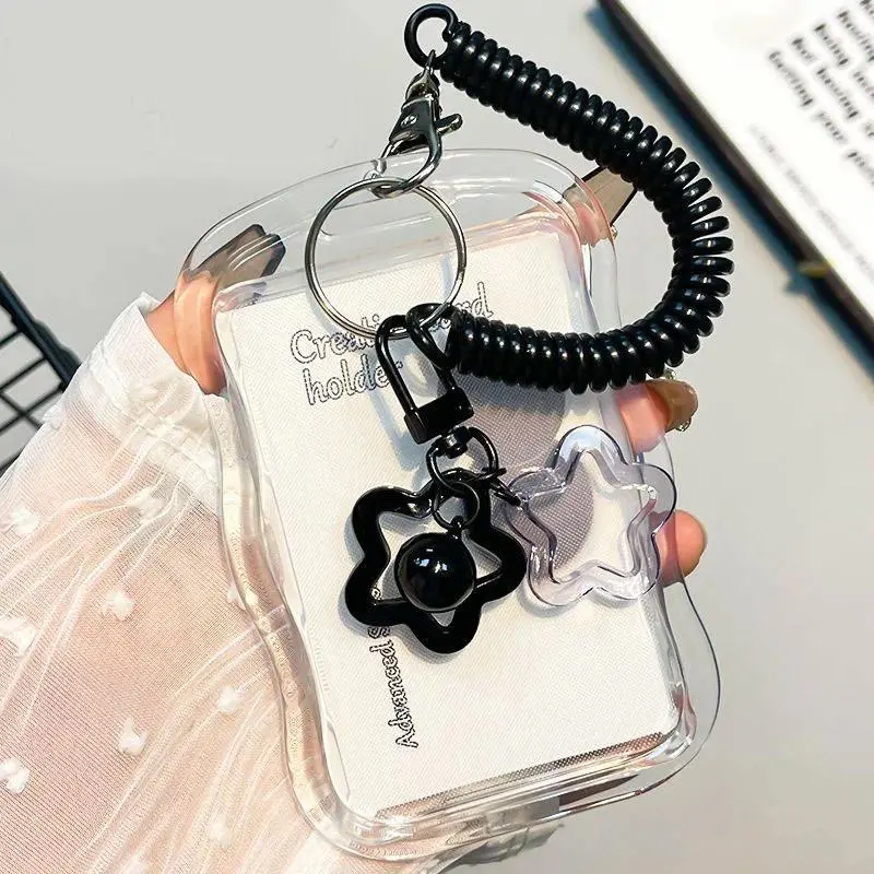 Bus Card Student Card Case Photo Protector Creative Design Kpop Photocard Holder Transparent Card Holder Keychain Photo Sleeves