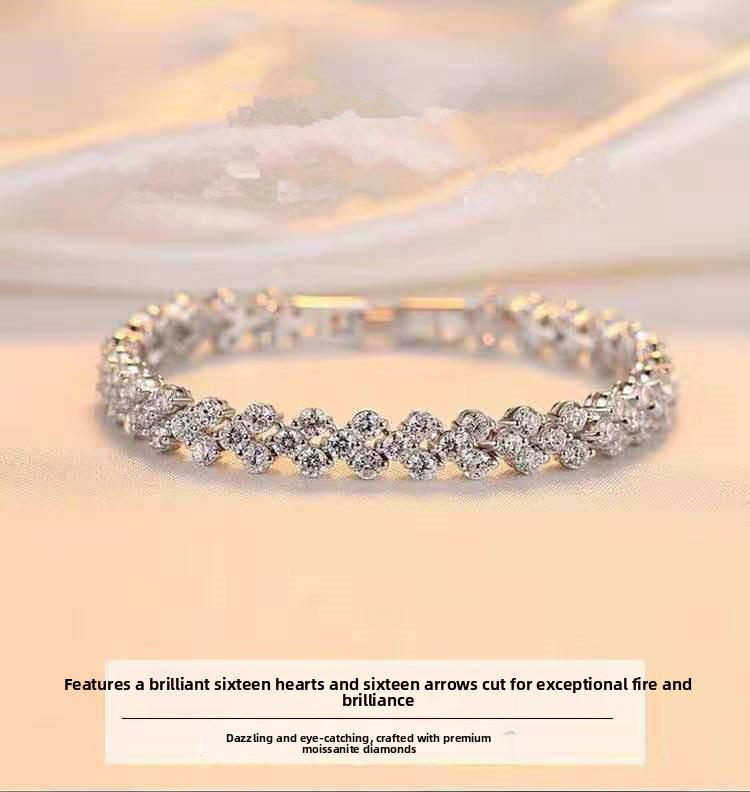 Fashionable Roman Zircon Bracelet, Exquisite Luxury Crystal Bracelet for Trendy Women, Pearl Gift