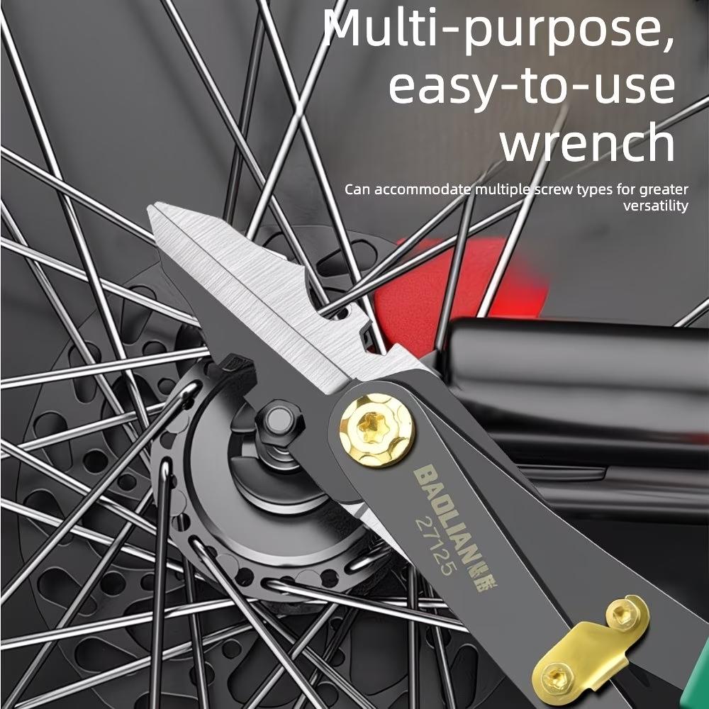 Dual-Head Multi-Function Scissors, High Hardness Deformable Flip Two-In-One Wire Stripping Tool, Quick Powerful Cutting Instrument
