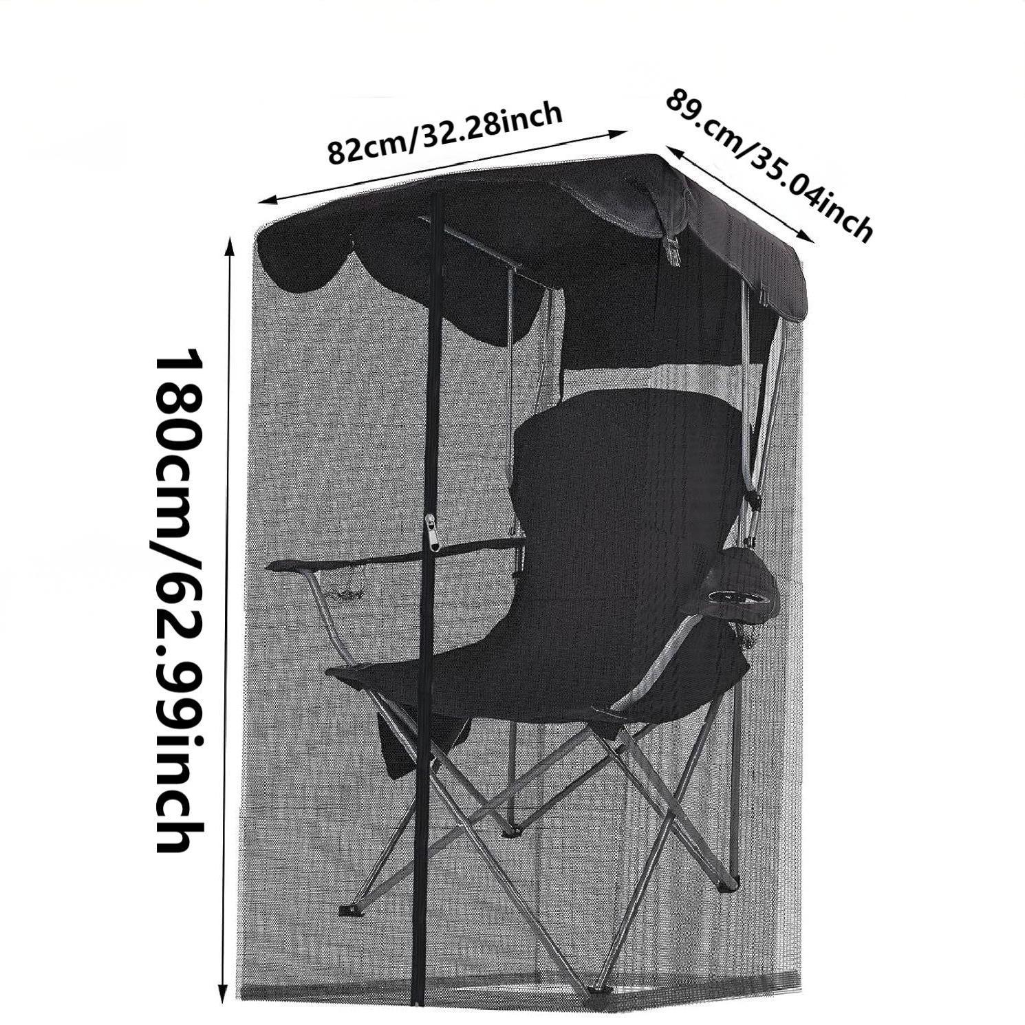 Outdoor Mosquito Net for Sunshade Chair Fishing Camping Waterproof Canopy with Zipper Insect Barrier Excluding Chair Body