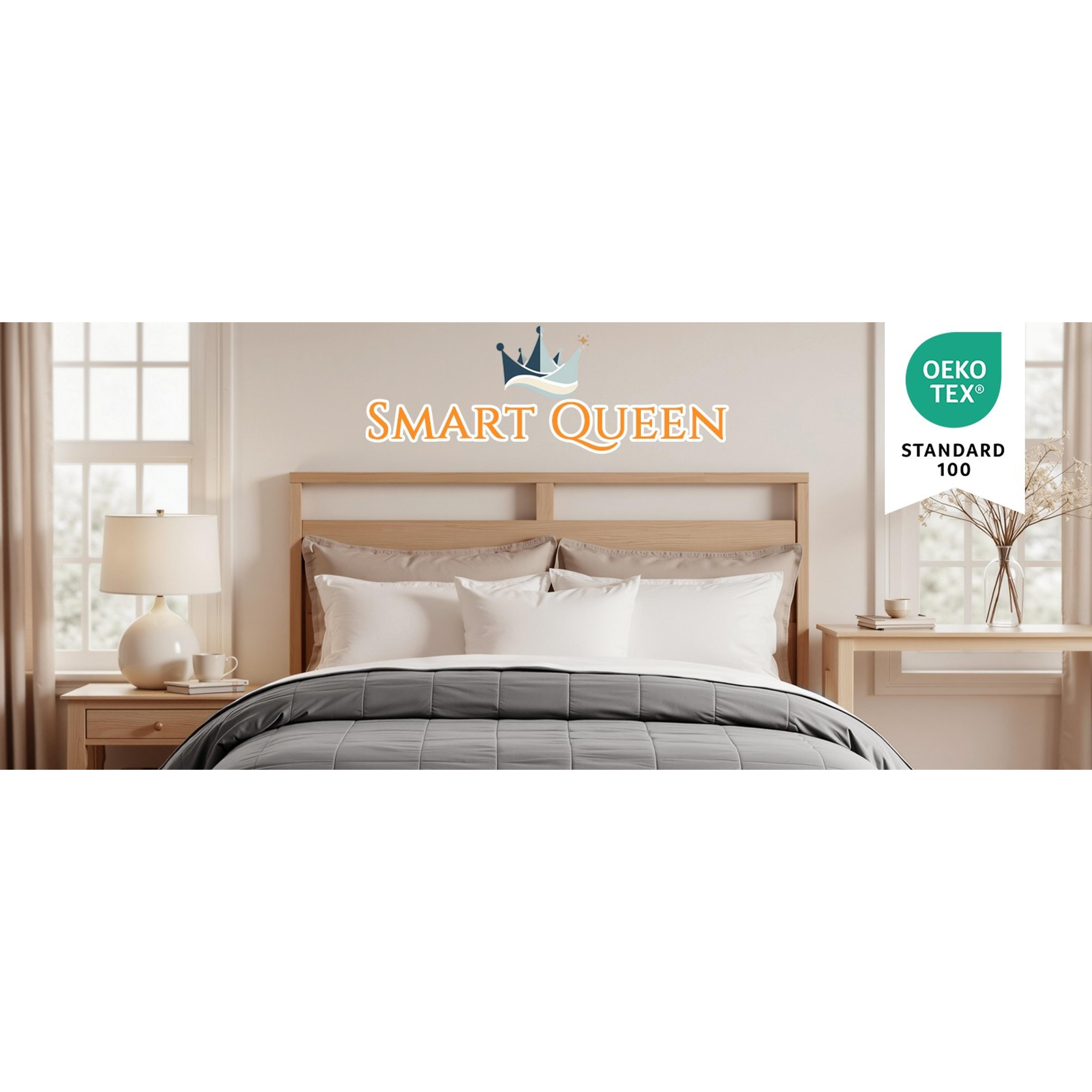 Queen Size Weighted Blanket for Adults (20 lbs 60" x 80") | Cooling Heavy Blanket for Sleep, Soft Thick Breathable Cotton with Natural Glass Beads, Washable, All-Season