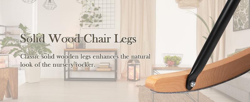 PUKAMI Rocking Chair Nursery Rocker Teddy Upholstered Rocking Chair Indoor with High Backrest Rocking Accent Chair, Padded Seat Nursing Chair with Headrest Comfy Chair for Bed Room