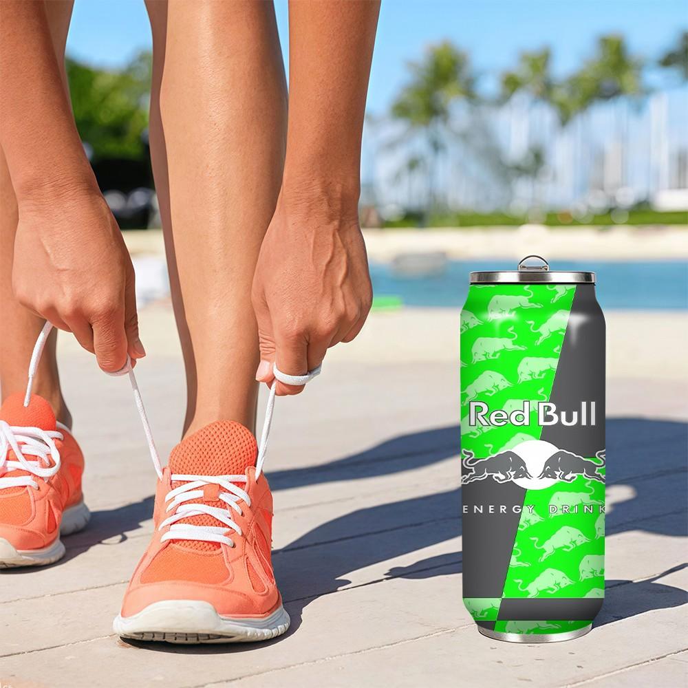 1pc 17oz Red Bull Neon Green Logo Stainless Steel Thermos Cup, Bid Farewell to Commute Dullness, Perfect for Travel & Social Outings, Ideal for Office, Sports & On-the-Go Drinks