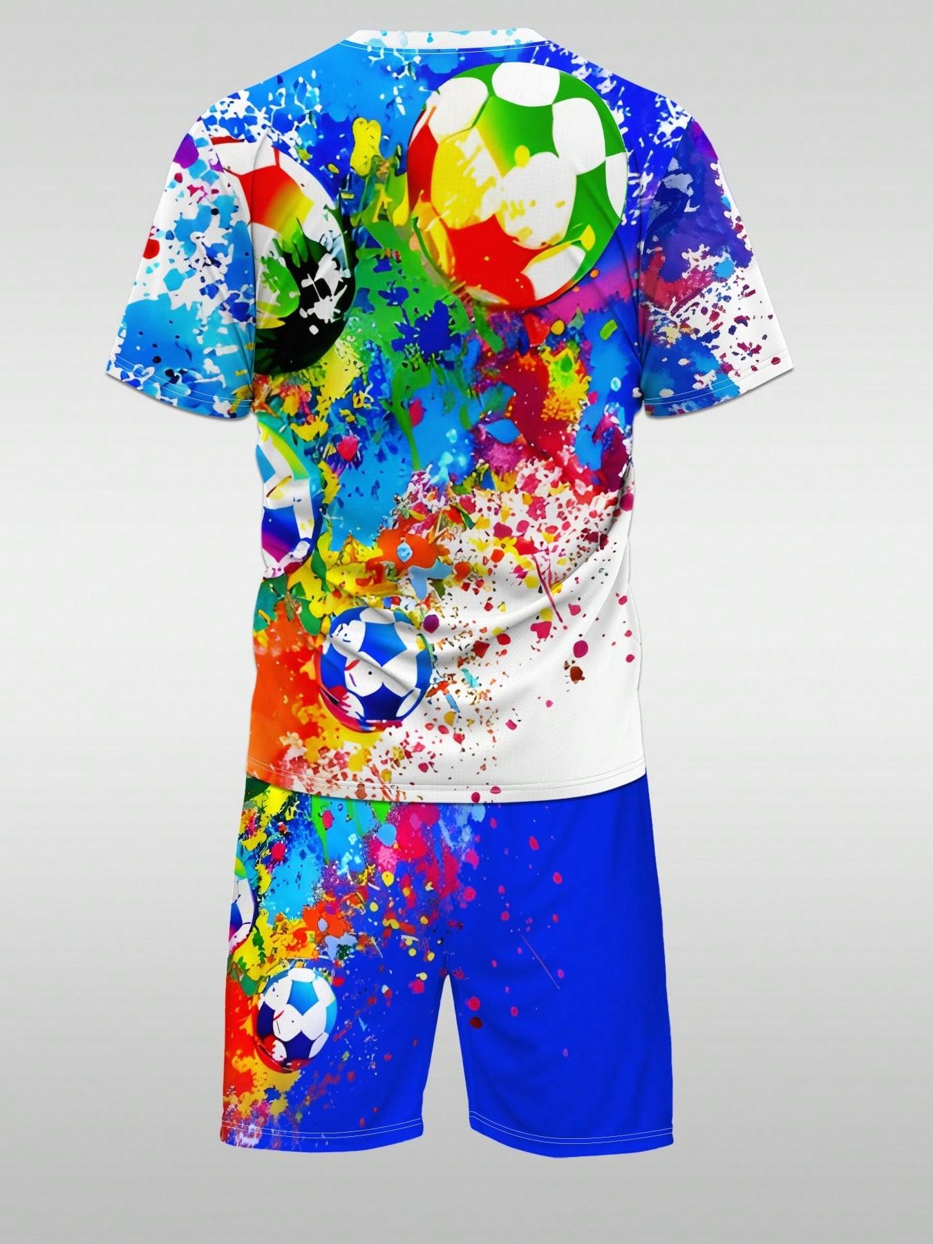 Summer Men's Outdoor Quick-Dry Short Sleeve T-Shirt and Shorts Set, Casual Sports Wear, Ideal for Fitness and Running, 2-Piece