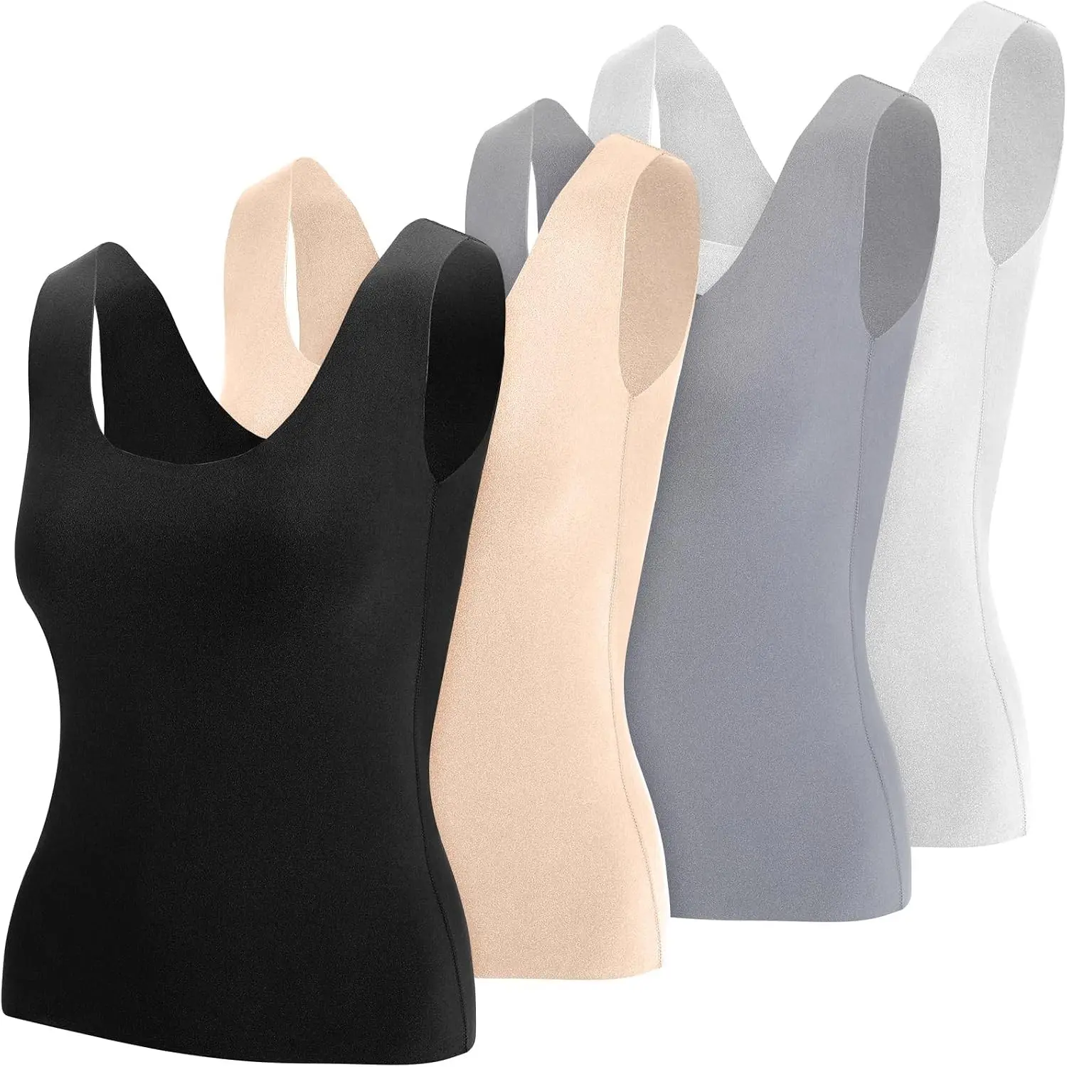 4 Pcs Thermal Tank Tops Women Underwear Tops Sleeveless Undershirt for Women Cotton Camisole Warm Base Layer
