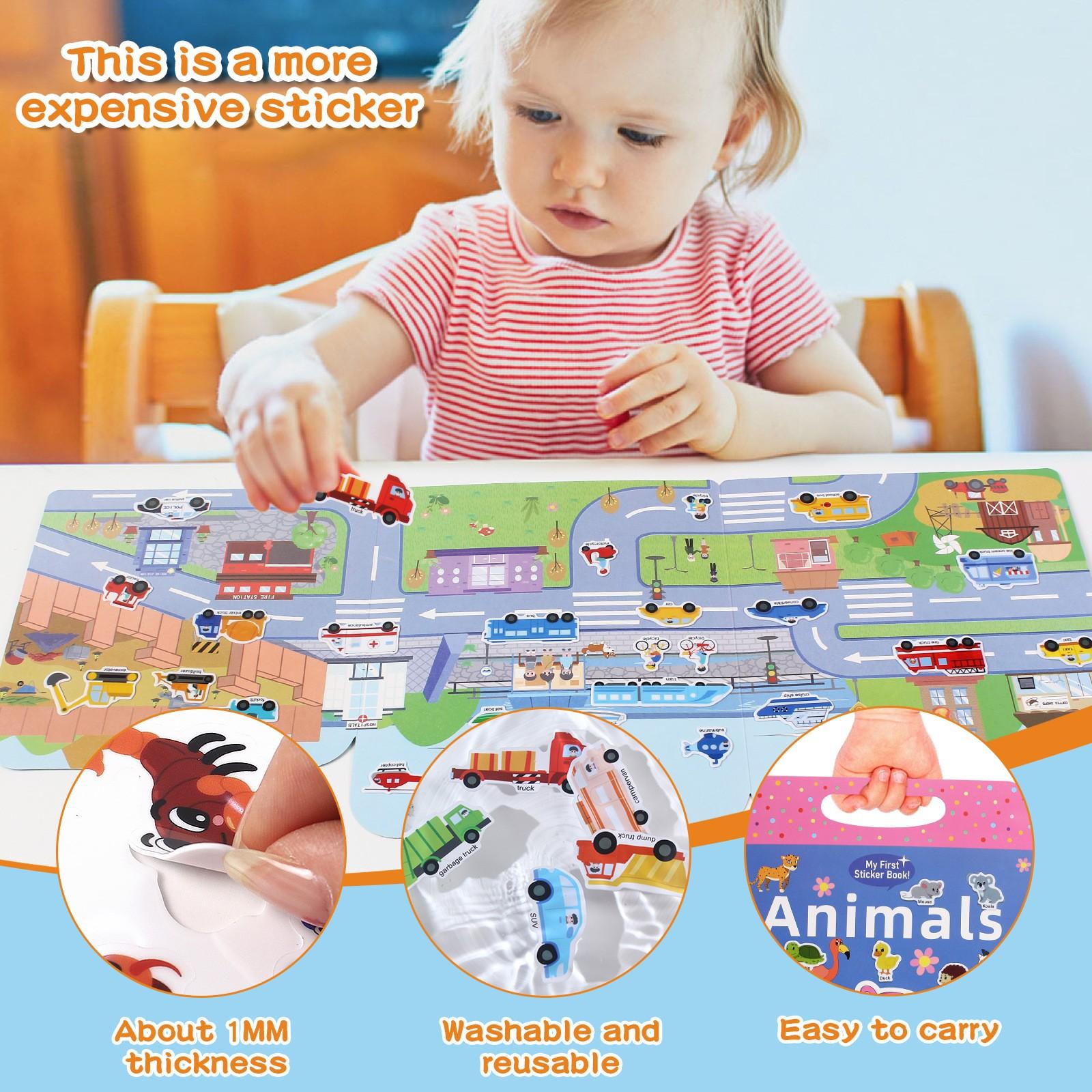 Jelly Stickers DIY Reusable Quiet Book Kids Sticker Art Early Education Toy,No Ca Prop 65 Warning