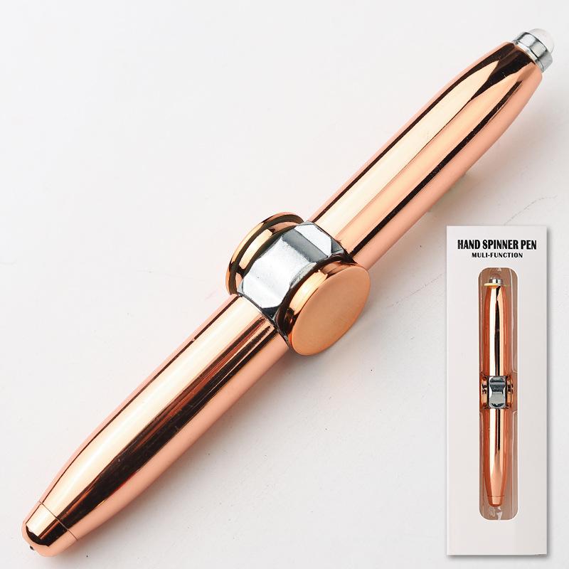 Multifunctional finger spinning fidget pen, multifunctional spinning pen, creative fingertip spinner pen, metal ballpoint pen, office supplies, writing pen, children's toy, spinning pen gift