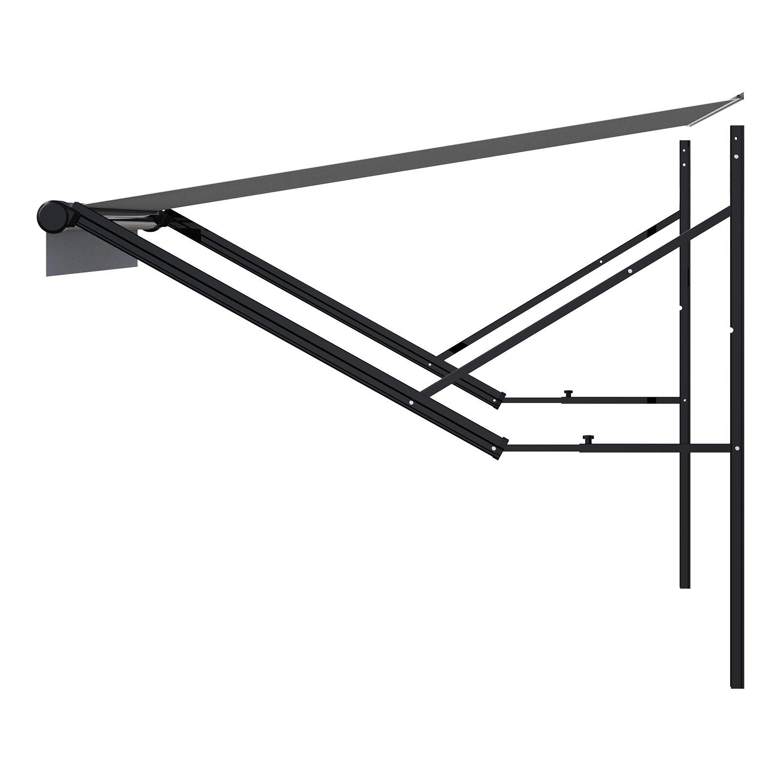 VEVOR Motorized Retractable RV Awning Complete Kit, 16' Sun Protection Outdoor Shade with Aluminum Alloy Frame, RV Accessories for Most RVs, Black Fade