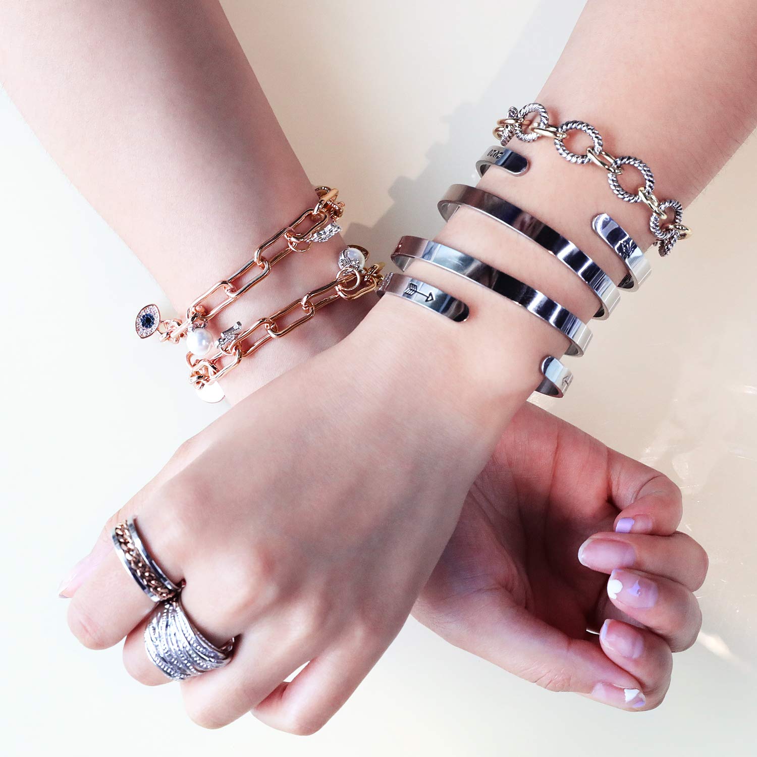 MYTYS Inspirational Cuff Bracelet Bangle for Women Keep Going Motivational Mantra Quote Engraved Bangle Cuff Stylish & Meaningful Accessory