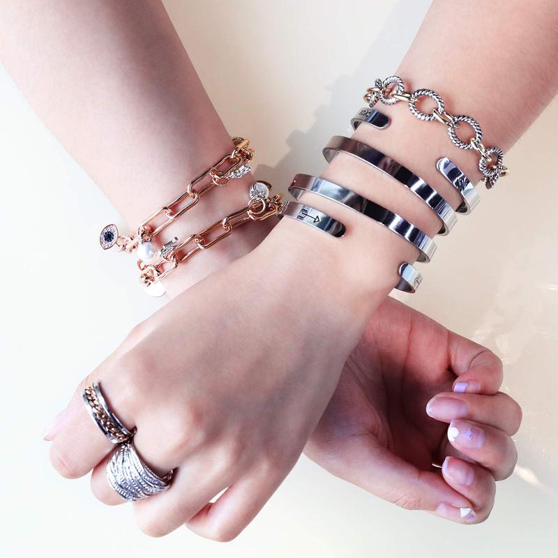 MYTYS Inspirational Cuff Bracelet Bangle for Women Keep Going Motivational Mantra Quote Engraved Bangle Cuff Stylish & Meaningful Accessory