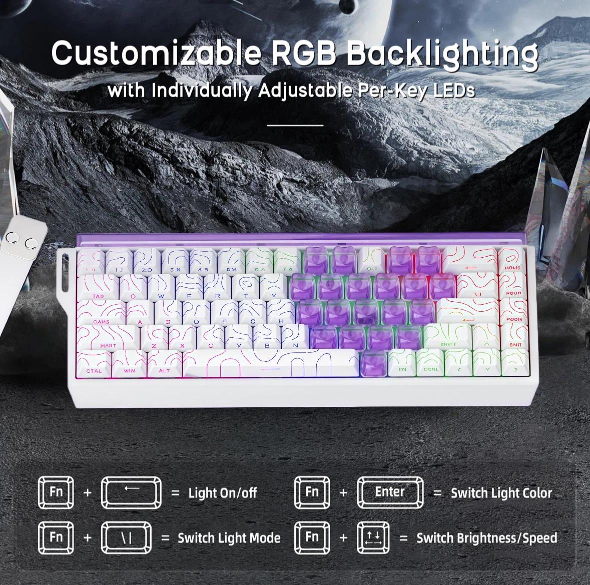 T68pro Magnetic Keyswitch Keyboard, 60% Compact Design, Quick Trigger 0.01mm, 8k Return Ratio, 128k Rate, RGB Backlit, Wired Gaming Customizable