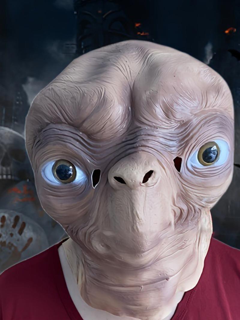 Alien Mask Faceless Man Latex Head Cover Halloween Costume Party Horror Scary Prop Trending Item