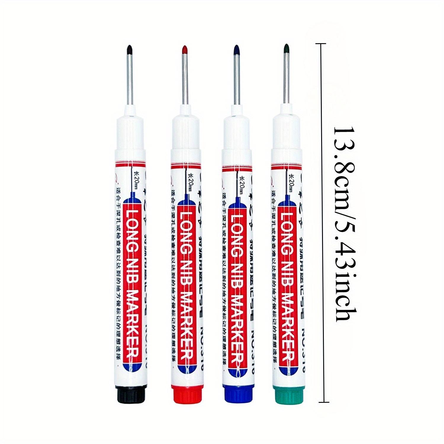 15pcs Long Nib Markers - Bulk Markers Oil-Based Carpenter'S Pens, Permanent Oil Marker for Deep Holes, Ideal for Ceramic, Wood, Plastic, Metal - Perfect for Bathroom Installation & Decor Fixing, Construction Tools | Long Nib Markers | Oil Based Ink