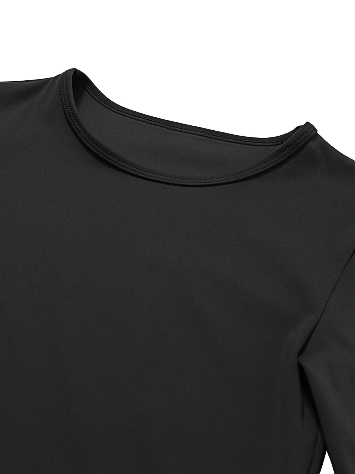 3 pcs Women's Compression Training Long Sleeve Shirts, Fitted Round Neck Yoga Tops, Moisture-Wicking Sportswear for All Seasons, Compression Activewear