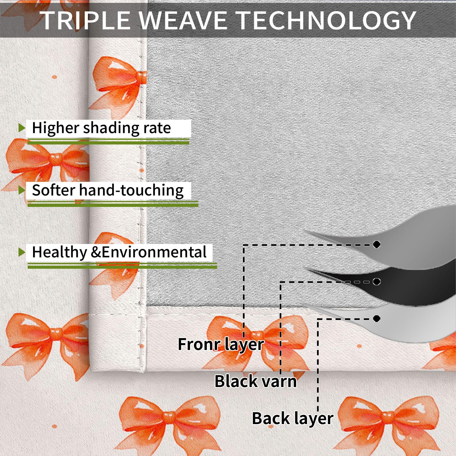 2Pcs Cute Bow Knot 80% Blackout Curtains, Fresh Pastel Ribbon Design Curtains for Bedroom & Living Room, Warm Gift for Teen Girls and Women