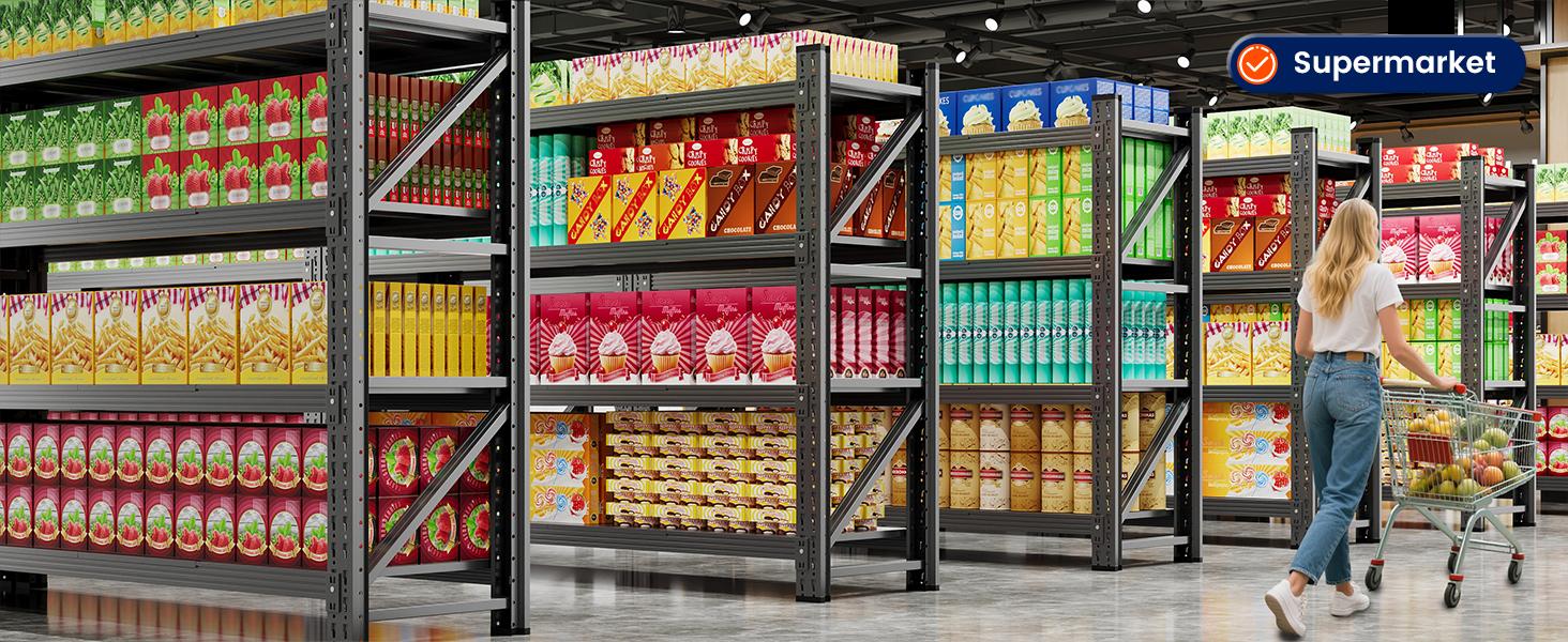 Yizosh 79" W Metal Garage Storage Shelves,Heavy Duty Adjustable Steel Organization Shelving,Utility Rack Shelf,48" W x 24" D x 69" H for Basement,Warehouse,Industrial Yizosh 79" W Metal Garage Storage Shelves,Heavy Duty Adjustable Steel Organization Shelving,Utility Rack Shelf,48" W x 24" D x 69" H for Basement,Warehouse,Industrial