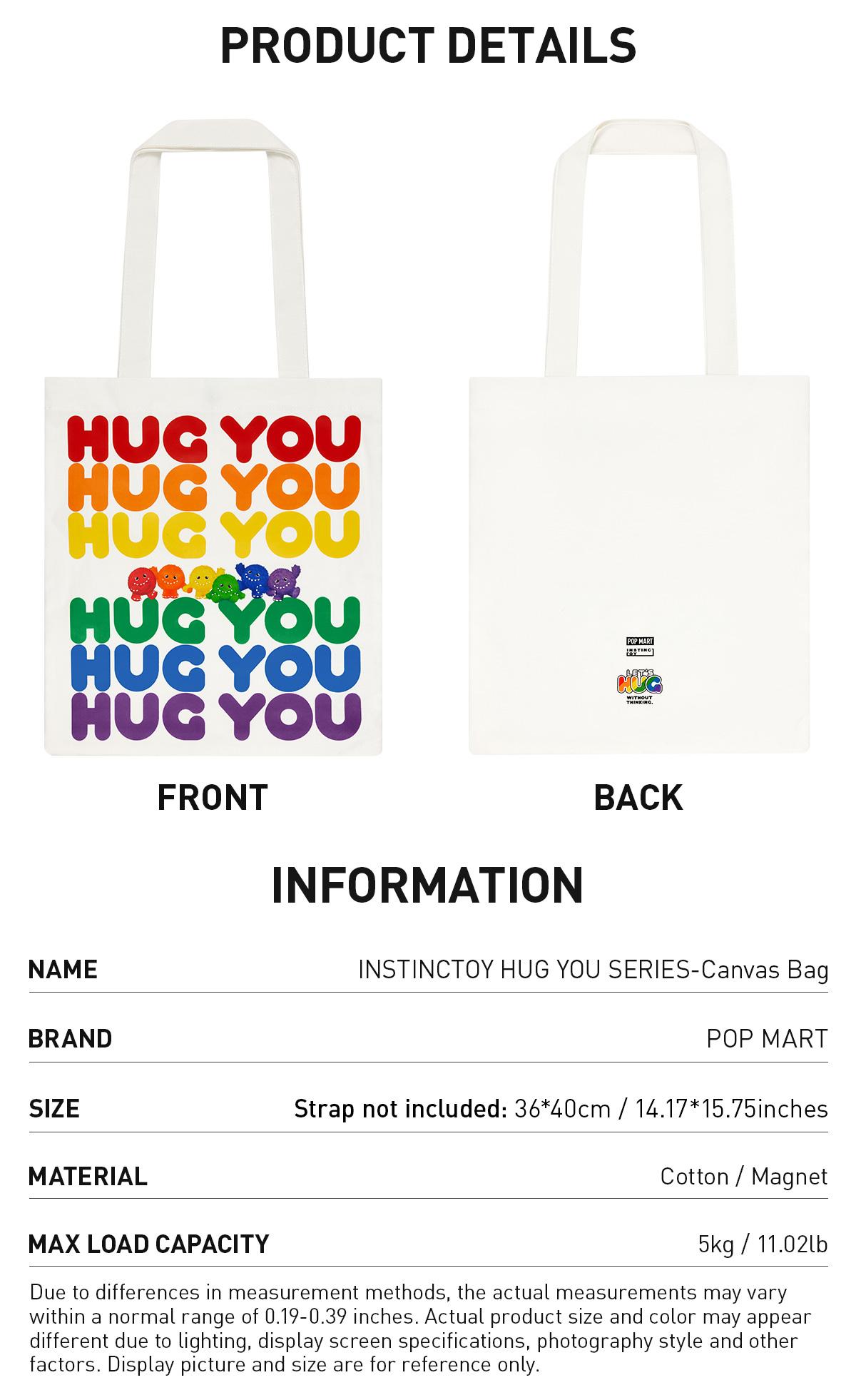POP MART INSTINCTOY HUG YOU SERIES-Canvas Bag