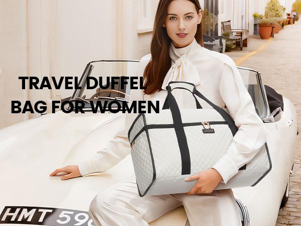 LOVEVOOK Travel Duffle Bag,Weekender Bags For Women, Carry On Duffel Bags For Airplanes, Overnight Bag With Toiletry Bag, Hospital Bag for Labor and Delivery, Yoga Gym Bag with Wet Pocket, 3Pcs Set