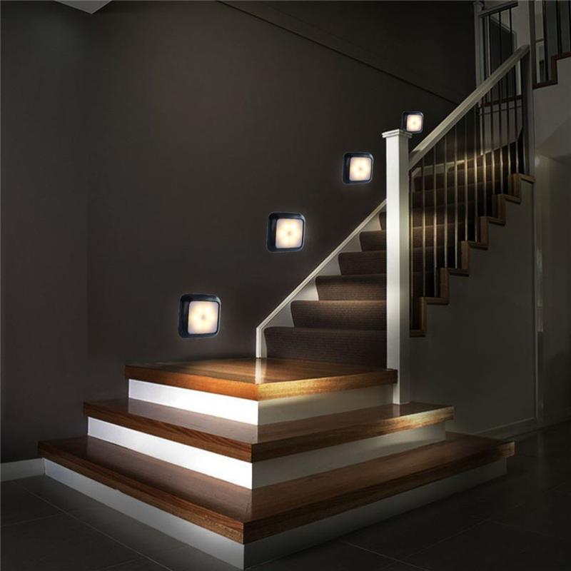6-LED Motion Sensor Lights Indoor, Battery Operated, Cordless LED Step Night Light for Under Cabinet, Hallway, Stairway, Closet, Kitchen