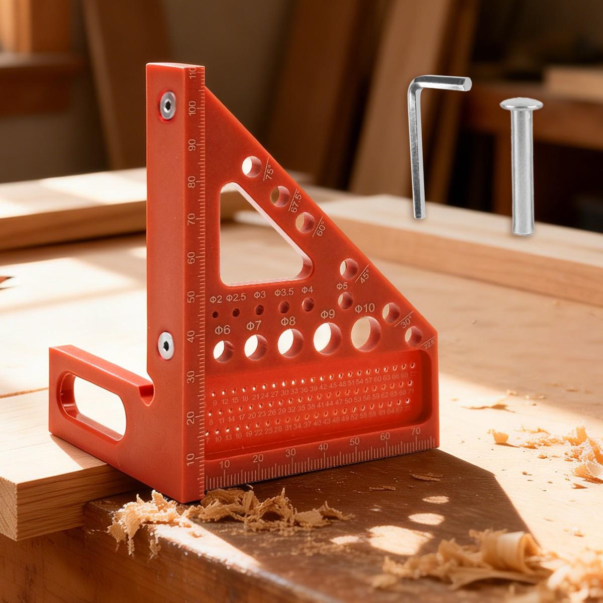 Multifunctional Woodworking Angle Adjustment Ruler, Measuring, Positioning, Drilling, Marking, Essential Tool for Beginners