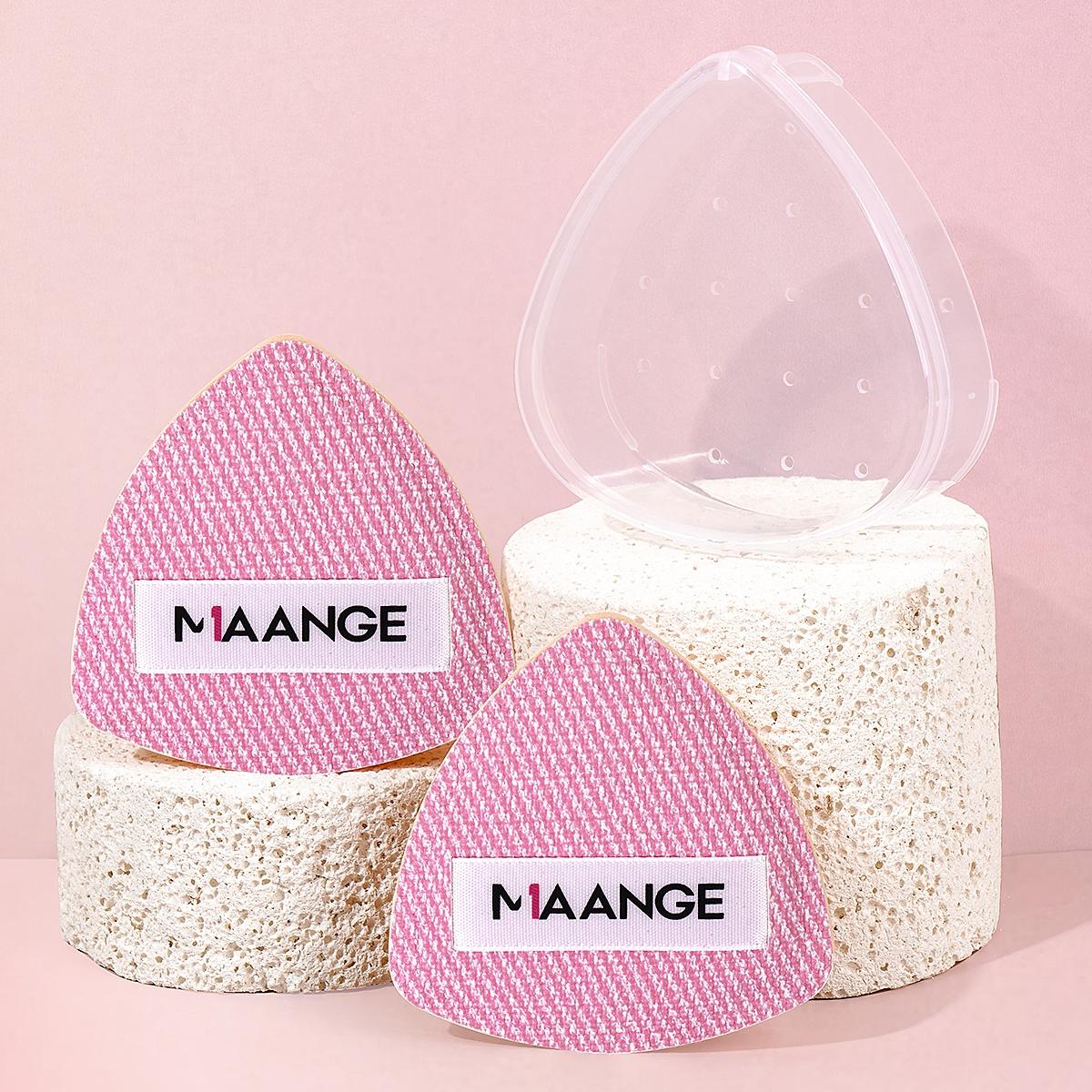 Maange Triangle Air Cushion Powder Puff with Storage Box, Makeup Sponge Applicator, Single Pack, Cosmetic Beauty Tool