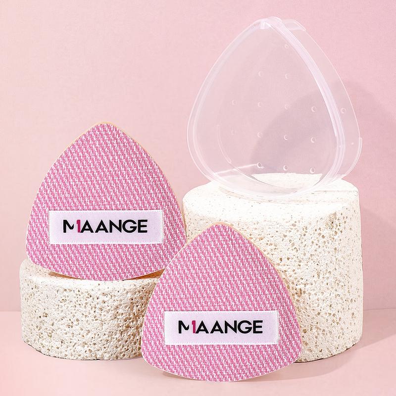 Maange Triangle Air Cushion Powder Puff with Storage Box, Makeup Sponge Applicator, Single Pack, Cosmetic Beauty Tool
