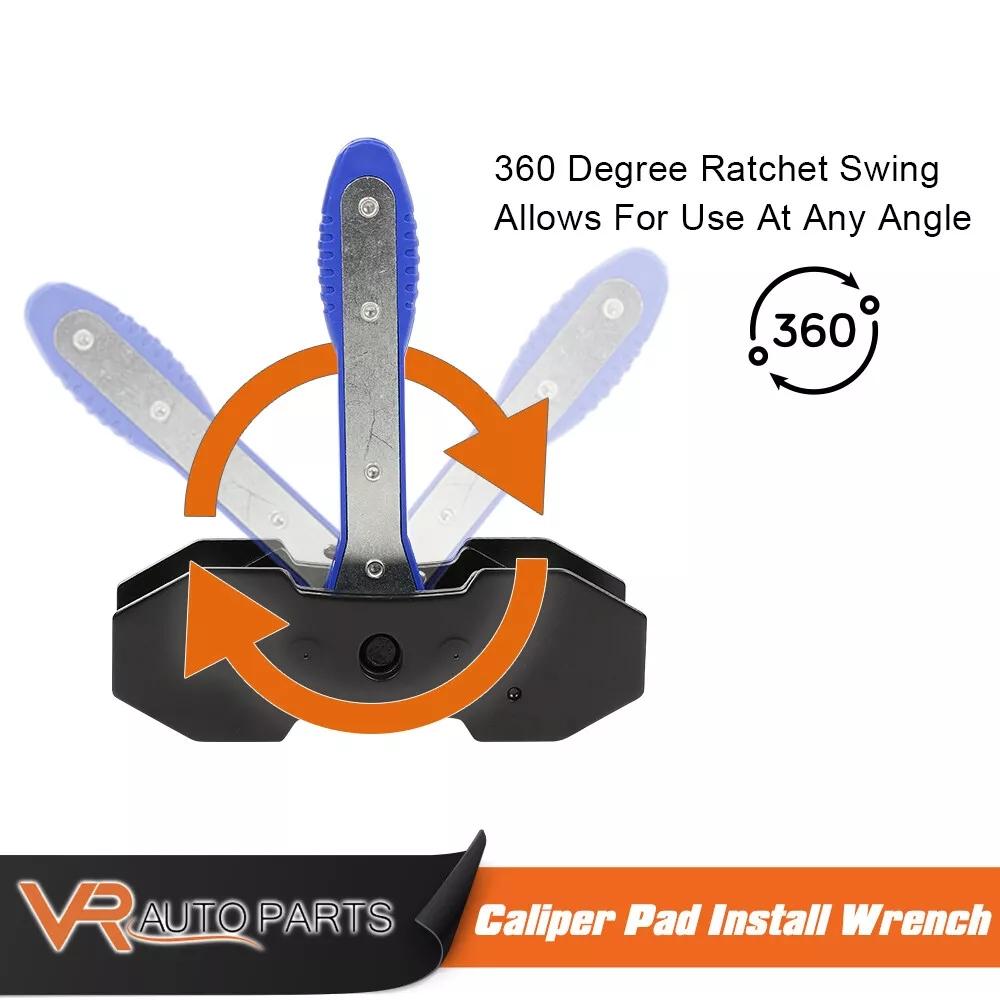 CROSSDESIGN Ratcheting Brake Piston Spreader Wrench Caliper Pad Install Tool Press Ratchet For most large trucks commercial vehicles with Four piston Calipers