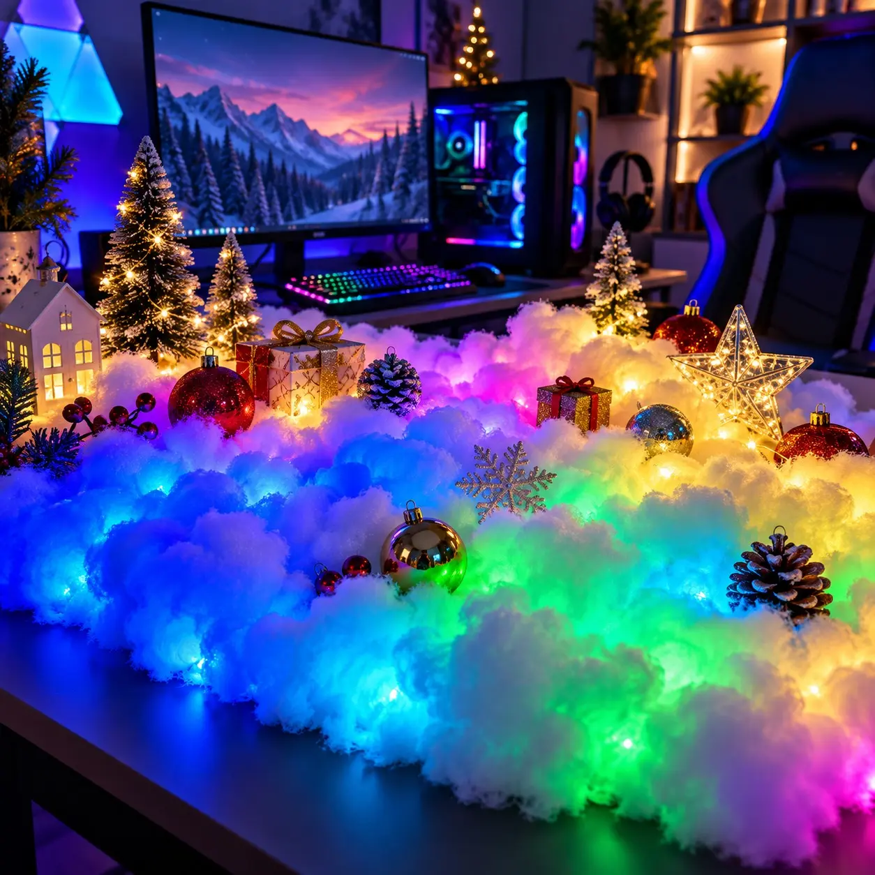 Cloud Shape LED Light, Dynamic Color Effects, RGB Changing, Music Synchronized, Room Decor for Game Room, Bedroom, Living Room, Party, Christmas