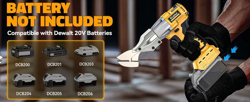 Sheet Metal Cutter Compatible with Dewalt 20v, Battery Not Included, Sheet Metal Nibbler - 221 Ft-Lbs Torque Metal Shears - Cuts 18GA Material for Steel, Leather & Carpet - with 360 Degree Pivoting Head