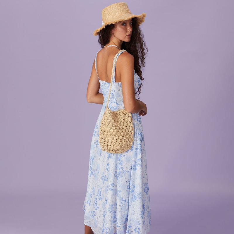 RIHOAS Casual Comfort Summer Dress - Sleeveless Halter Neck, Bodycon Fit Breathable Floral Comfortable Feminine Print