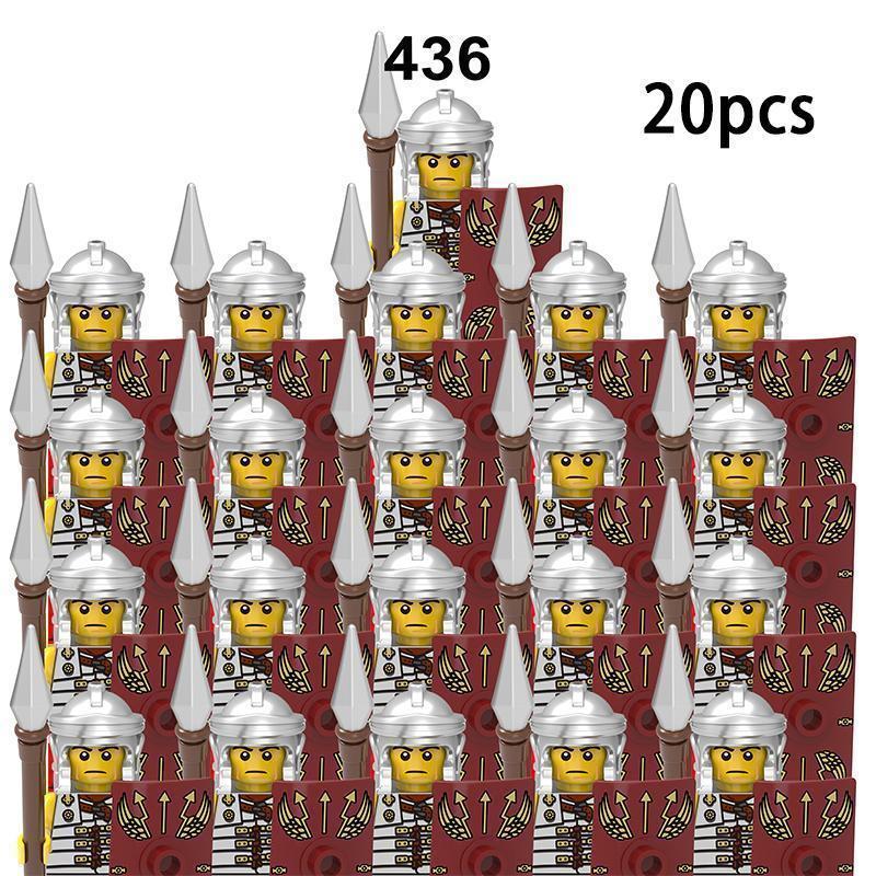 2026 new Medieval Military Sets Action Figures Building Blocks Bricks Roman Knight Spartan Soldier Helmet Sword WeaponsToys For Children