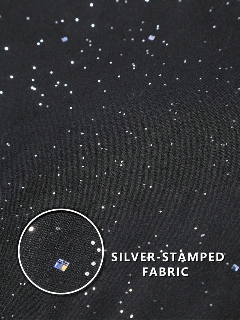 Men's Fleece Hoodie Sweatshirt, College Style Letter Print, Silver Color Sequins, Kangaroo Pocket, Casual Fall & Winter Wear