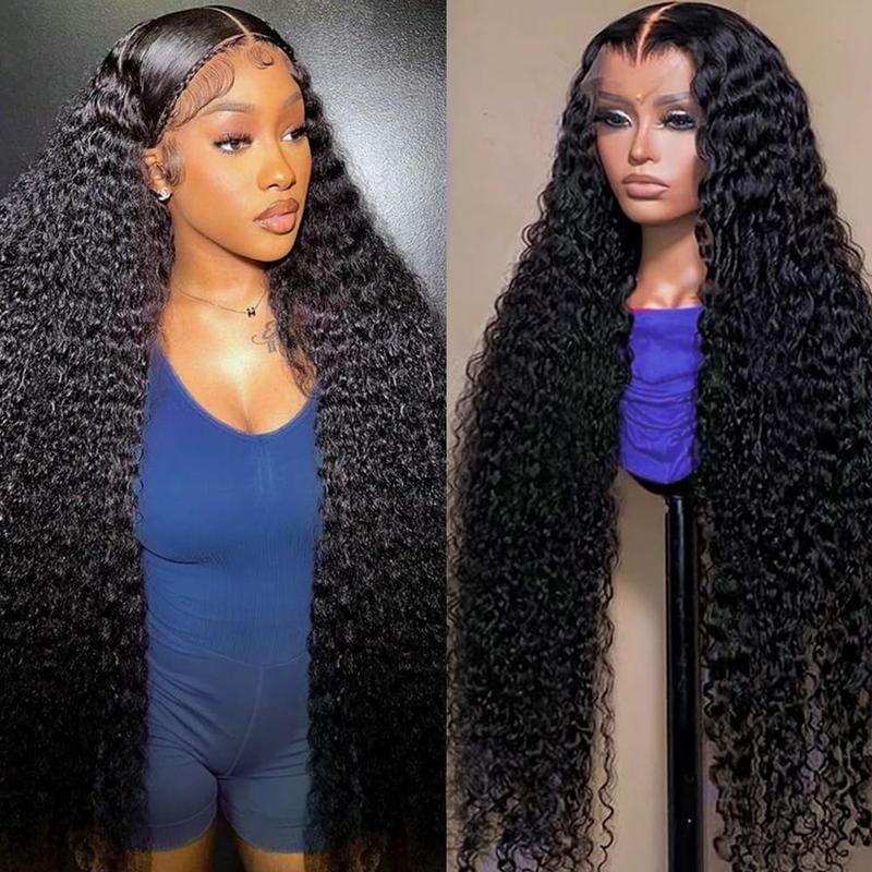 【NEW IN】13x6 Deep Wave Lace Front Wigs Human Hair 180 Density 30 32 Inch Curly Wig 13x4 HD Lace Front Wigs 100% Human Hair Pre Plucked for Black Women Natural Color