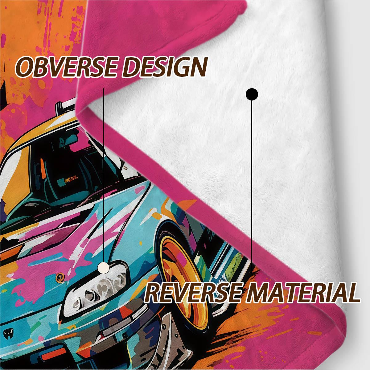 Cool Car and Number 67 Print Blanket, Soft Flannel, Breathable and Warm, Easy to Care, Home Nap Cover, Gift, Bedroom Decor, Pet Blanket