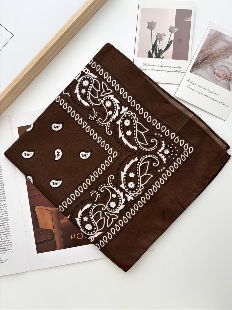 Geometric & Paisley Print Bandana, Unisex Soft Breathable Scarf, Casual Fashion Accessory for All Seasons, Ideal for Daily Wear