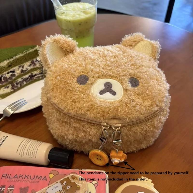 Cute Bear Plush Bag, Makeup Pouch, Portable Large Capacity Washbag, Instant Camera Storage Bag, Ccdcamera Organizer