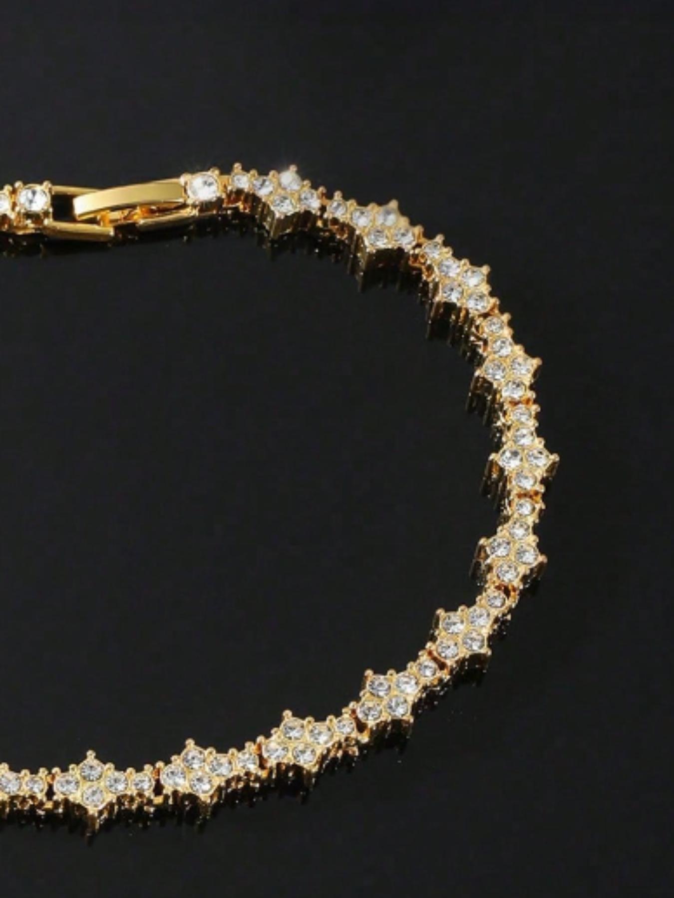 Hip-hop Style Tennis Bracelet, Alloy Chain Bracelet, Cz Bracelet, Accessories for Men and Women, Classic Sparkling Cubic Zirconia Commemorative Gift for Birthdays, Anniversaries, Exquisite Trendy Bracelet, Jewelry Bracelet, Bling Stylish Accessory