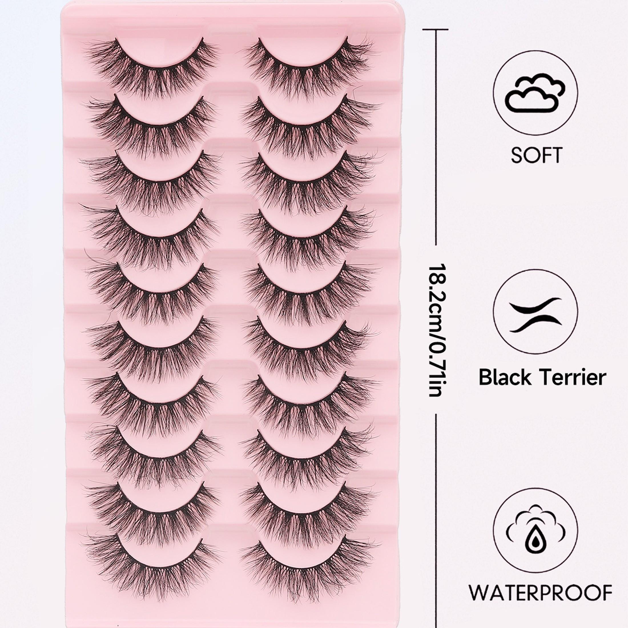 Natural Thin Voluminous Curled Eyelashes, Band, Soft Waterproof Reusable Beginner Friendly, Perfect for Daily Wear Party Travel Gift