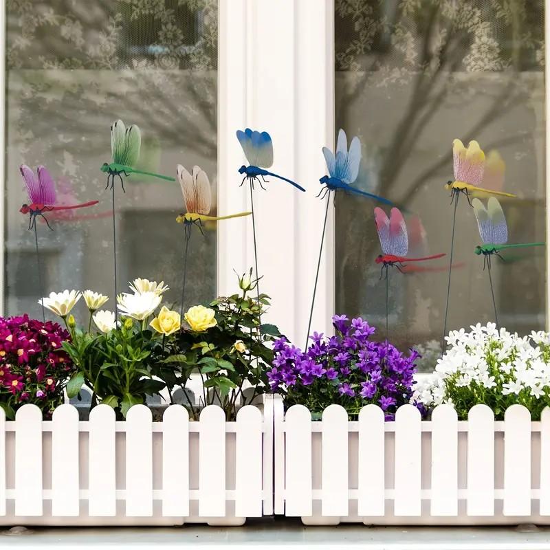 4/8/12 piece set of simulated dragonfly rod clips, outdoor garden decoration dragonfly clips, fishing rod clips, Metal Clip Mosquito Repellent Hat Clip，mosquito bug repellent hack