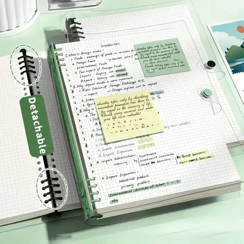 [Waterproof Loose-Leaf Notebook] Waterproof & Moisture-Proof 240-Page A5 PVC Transparent Loose-Leaf Durable Drawing Notebook | Replaceable Refillable Binder for Daily Writing, Office, and Study Use