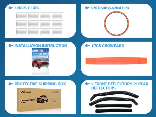 Nilight in Channel Rain Guards for Nissan Rogue 2021 2022 2023 2024 2025 Original Window Deflectors, Vent Window Visors-4PCS Car Accessories Vehicle