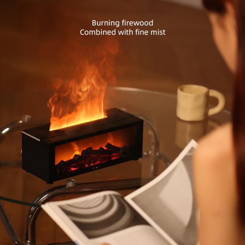 Color flame humidifier, fireplace bonfire humidifier, LED seven-color lights, 1/3/5h timer, remote control, automatic shut-off, atmosphere decoration, winter gift, suitable for home bedroom, office, yoga meditation, Colorful Flame Humidifier